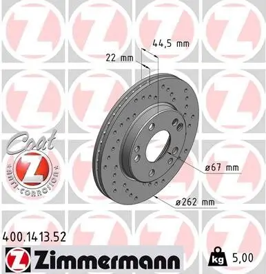 Bremsscheibe Vorderachse ZIMMERMANN 400.1413.52