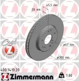 Bremsscheibe Vorderachse ZIMMERMANN 400.1419.20