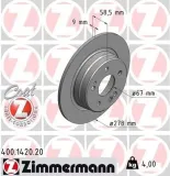 Bremsscheibe Hinterachse ZIMMERMANN 400.1420.20