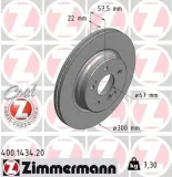 Bremsscheibe Hinterachse ZIMMERMANN 400.1434.20