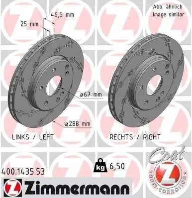 Bremsscheibe Vorderachse ZIMMERMANN 400.1435.53