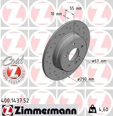 Bremsscheibe ZIMMERMANN 400.1437.52