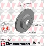 Bremsscheibe ZIMMERMANN 400.1448.20