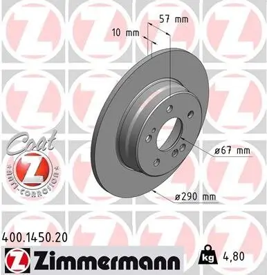 Bremsscheibe ZIMMERMANN 400.1450.20