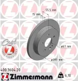 Bremsscheibe Hinterachse ZIMMERMANN 400.3604.20