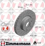 Bremsscheibe Vorderachse ZIMMERMANN 400.3640.20