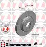 Bremsscheibe Hinterachse ZIMMERMANN 400.3645.20