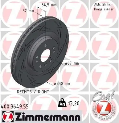 Bremsscheibe Vorderachse rechts ZIMMERMANN 400.3649.55