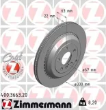 Bremsscheibe Hinterachse ZIMMERMANN 400.3663.20