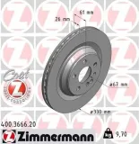 Bremsscheibe Hinterachse ZIMMERMANN 400.3666.20
