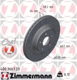 Bremsscheibe Hinterachse ZIMMERMANN 400.3667.20