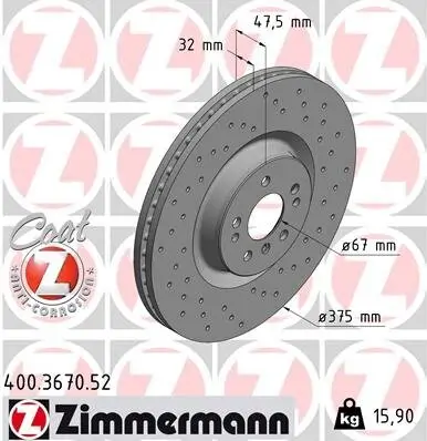 Bremsscheibe Vorderachse ZIMMERMANN 400.3670.52
