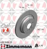 Bremsscheibe Hinterachse ZIMMERMANN 400.3686.20