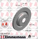 Bremsscheibe Hinterachse ZIMMERMANN 400.3687.20