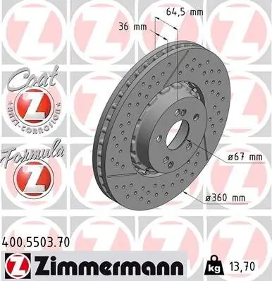 Bremsscheibe ZIMMERMANN 400.5503.70