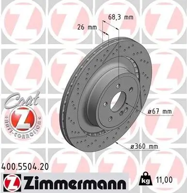 Bremsscheibe ZIMMERMANN 400.5504.20