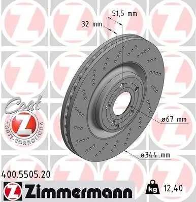 Bremsscheibe ZIMMERMANN 400.5505.20