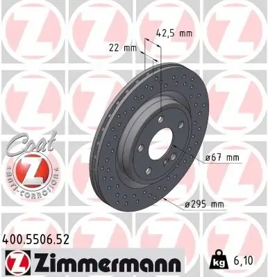 Bremsscheibe ZIMMERMANN 400.5506.52