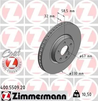 Bremsscheibe ZIMMERMANN 400.5509.20