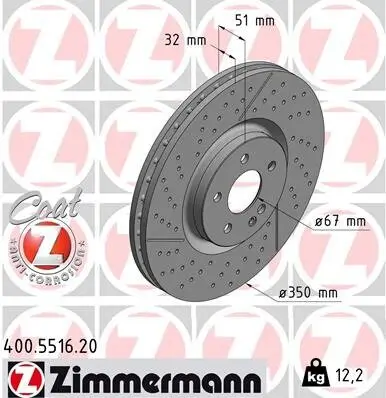 Bremsscheibe ZIMMERMANN 400.5516.20