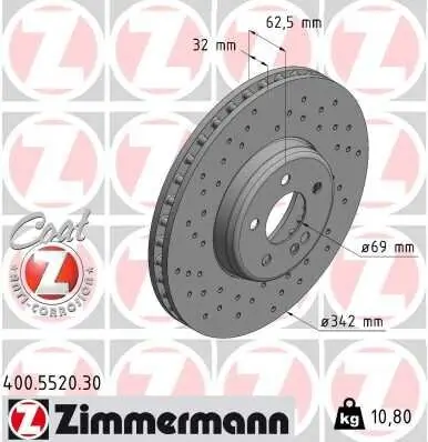 Bremsscheibe ZIMMERMANN 400.5520.30