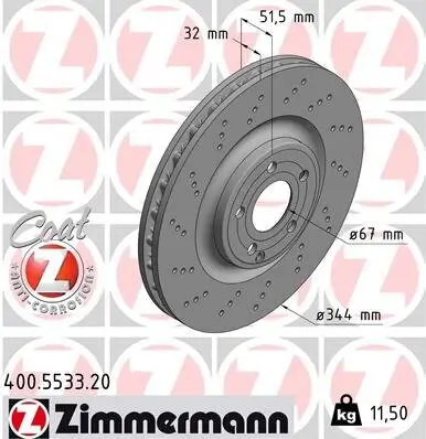 Bremsscheibe ZIMMERMANN 400.5533.20