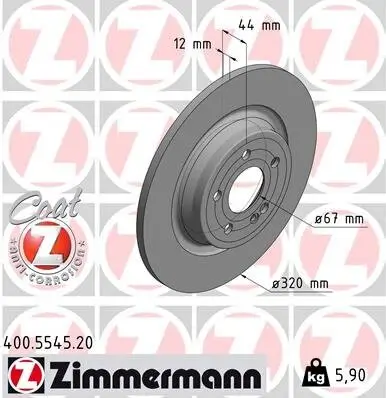 Bremsscheibe ZIMMERMANN 400.5545.20