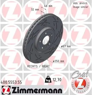 Bremsscheibe Vorderachse rechts ZIMMERMANN 400.5553.55