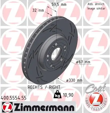 Bremsscheibe Vorderachse rechts ZIMMERMANN 400.5554.55