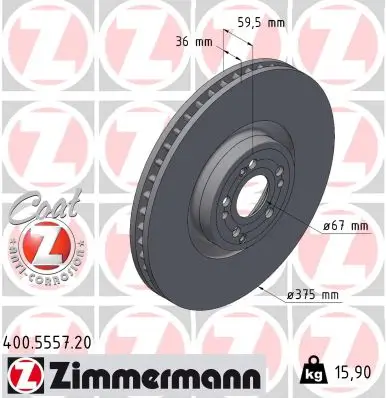 Bremsscheibe ZIMMERMANN 400.5557.20