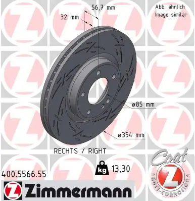 Bremsscheibe Vorderachse rechts ZIMMERMANN 400.5566.55