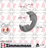 Bremstrommel Hinterachse ZIMMERMANN 405.4103.20