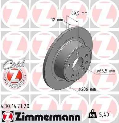 Bremsscheibe ZIMMERMANN 430.1471.20