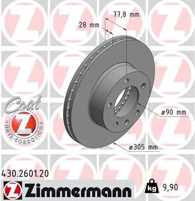 Bremsscheibe ZIMMERMANN 430.2601.20