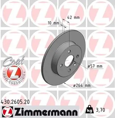 Bremsscheibe Hinterachse ZIMMERMANN 430.2605.20