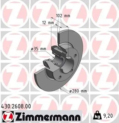 Bremsscheibe ZIMMERMANN 430.2608.00