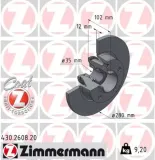 Bremsscheibe Hinterachse ZIMMERMANN 430.2608.20