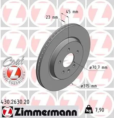 Bremsscheibe ZIMMERMANN 430.2630.20