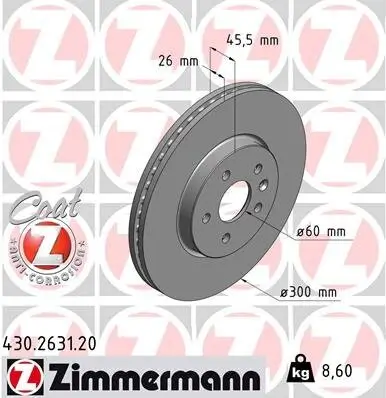 Bremsscheibe Vorderachse ZIMMERMANN 430.2631.20