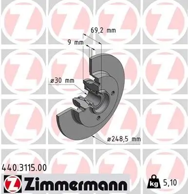 Bremsscheibe ZIMMERMANN 440.3115.00