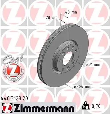 Bremsscheibe ZIMMERMANN 440.3128.20