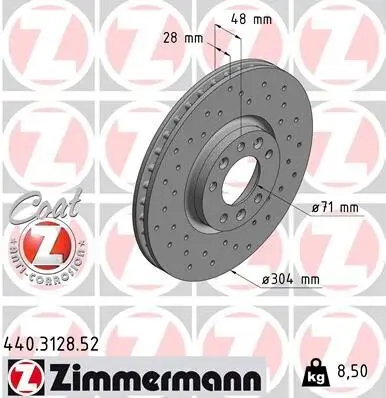 Bremsscheibe ZIMMERMANN 440.3128.52