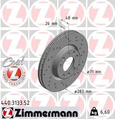 Bremsscheibe Vorderachse ZIMMERMANN 440.3133.52