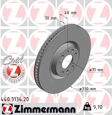 Bremsscheibe ZIMMERMANN 440.3134.20 Bild Bremsscheibe ZIMMERMANN 440.3134.20