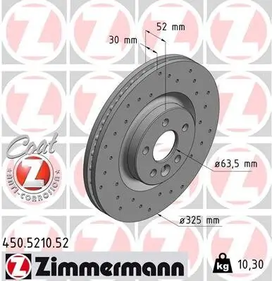 Bremsscheibe Vorderachse ZIMMERMANN 450.5210.52