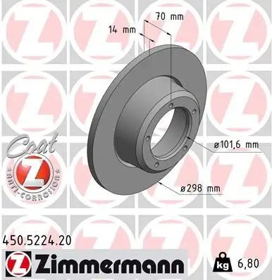 Bremsscheibe Vorderachse ZIMMERMANN 450.5224.20
