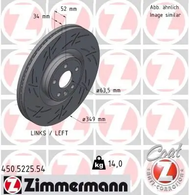Bremsscheibe Vorderachse links ZIMMERMANN 450.5225.54