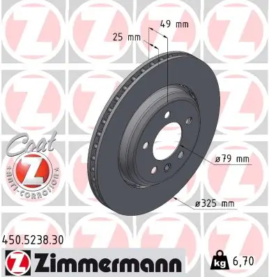 Bremsscheibe Hinterachse ZIMMERMANN 450.5238.30