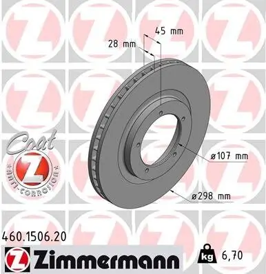 Bremsscheibe Vorderachse ZIMMERMANN 460.1506.20
