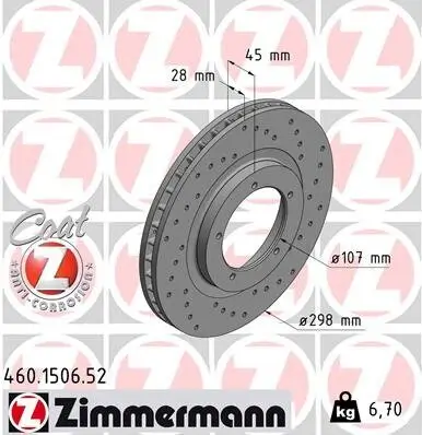 Bremsscheibe Vorderachse ZIMMERMANN 460.1506.52